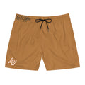 Men's Black Swim Shorts with Monogram "LW" – Mid-Length Quick-Dry Beach Trunks