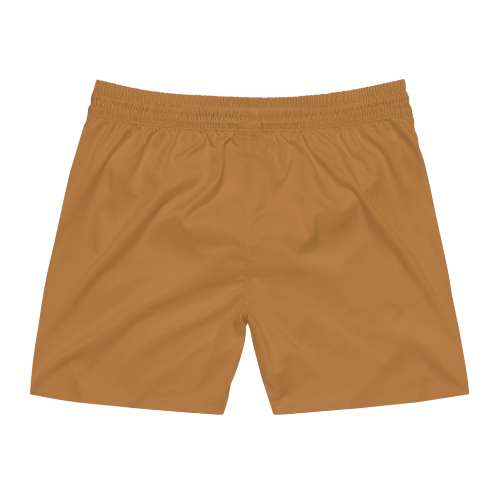 Men's Black Swim Shorts with Monogram "LW" – Mid-Length Quick-Dry Beach Trunks