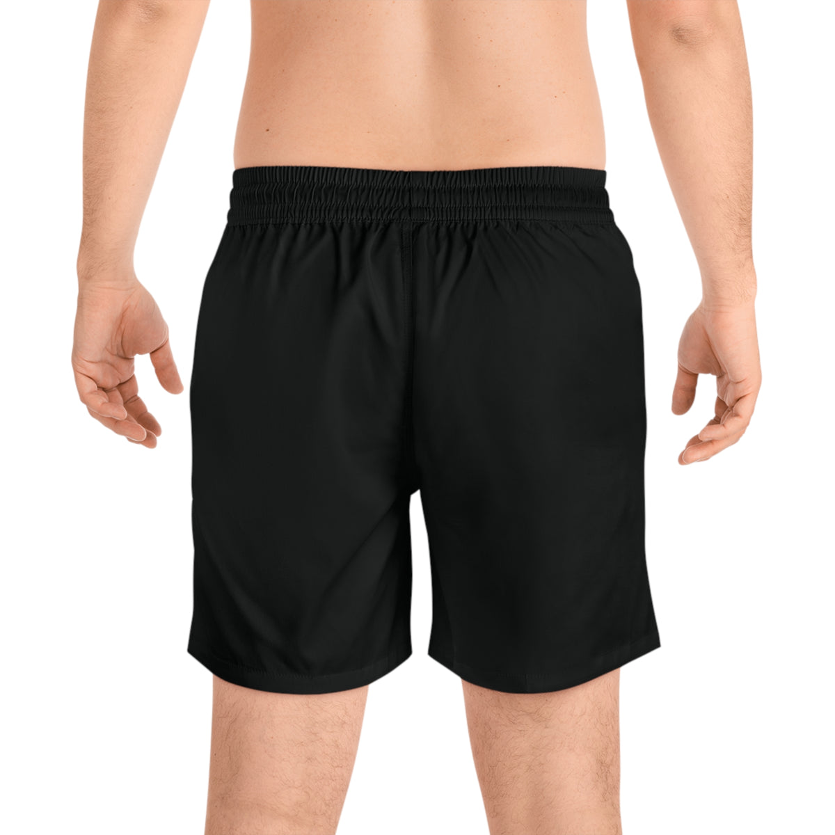 Men's Swim Shorts - 'Lightwrk Strength Days' Black Mid-Length Beach Trunks
