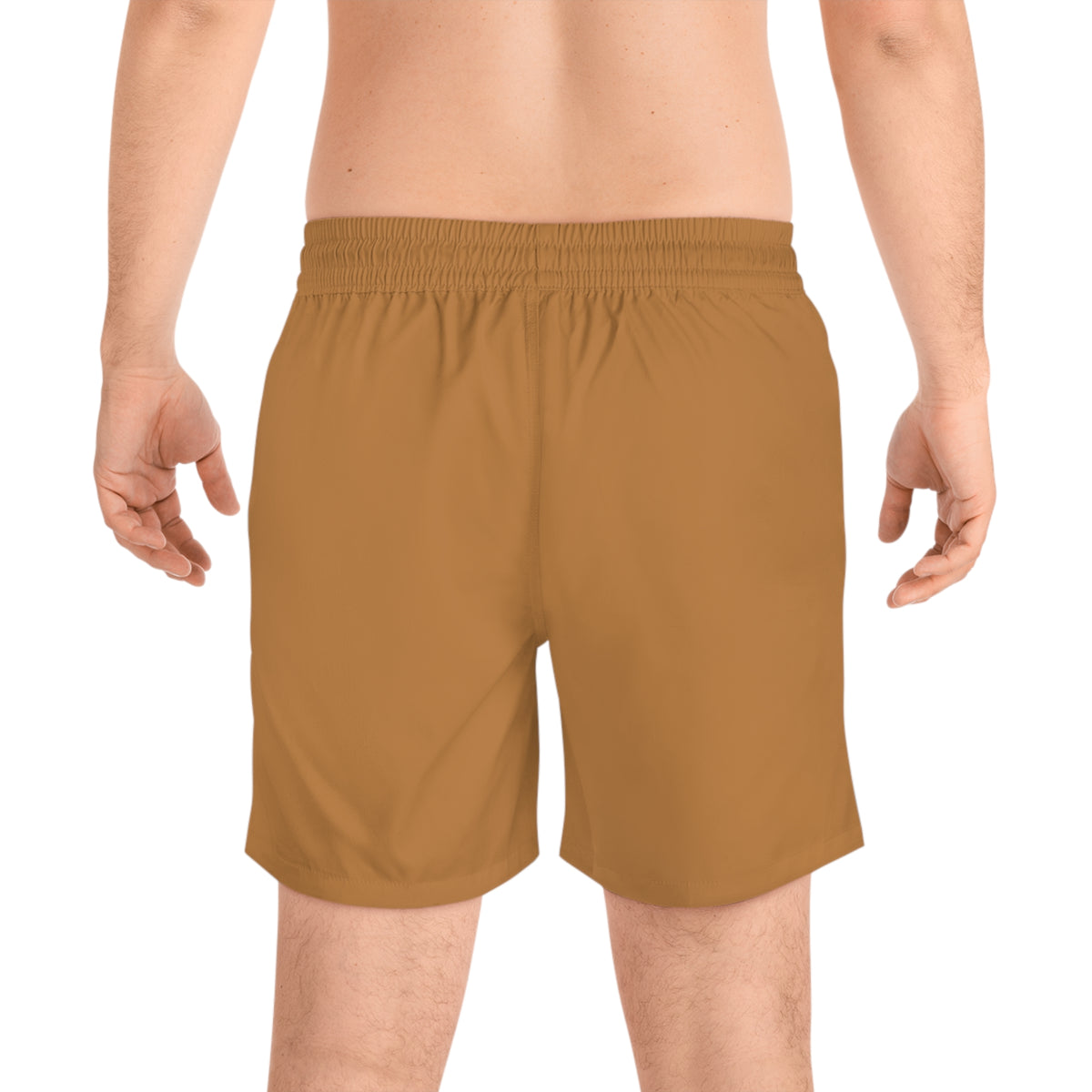 Men's Black Swim Shorts with Monogram "LW" – Mid-Length Quick-Dry Beach Trunks