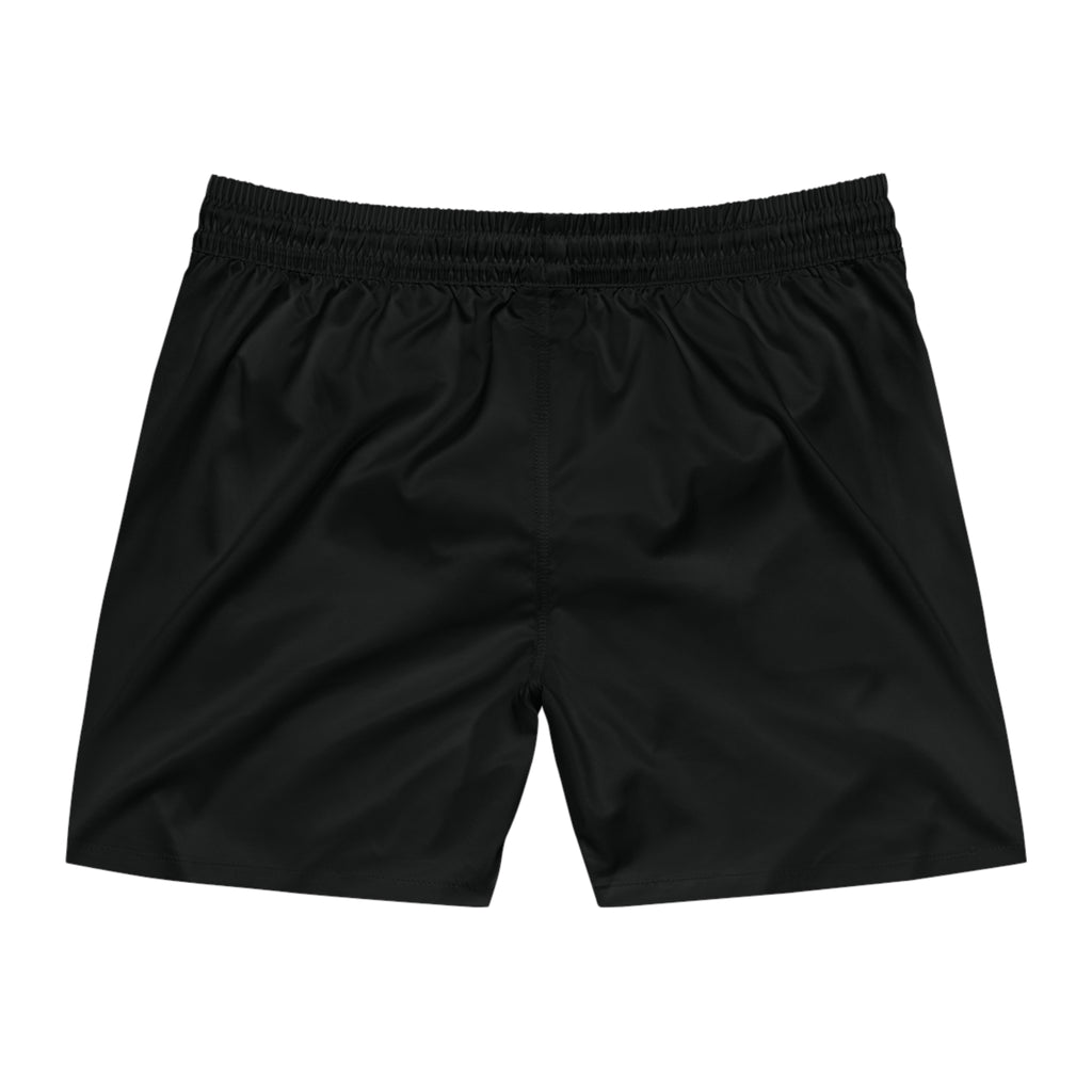 Men's Swim Shorts - 'Lightwrk Strength Days' Black Mid-Length Beach Trunks